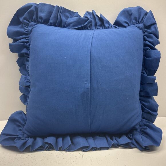 Vintage Handmade Snowman With Broomstick Cross Stitch Throw Pillow EUC - Picture 9 of 10